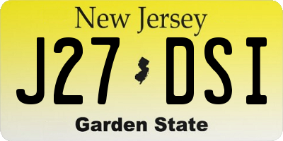 NJ license plate J27DSI