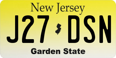NJ license plate J27DSN