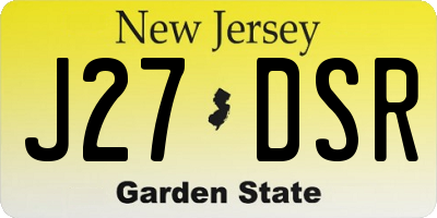 NJ license plate J27DSR