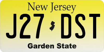NJ license plate J27DST