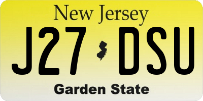 NJ license plate J27DSU