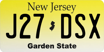 NJ license plate J27DSX