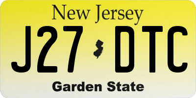 NJ license plate J27DTC