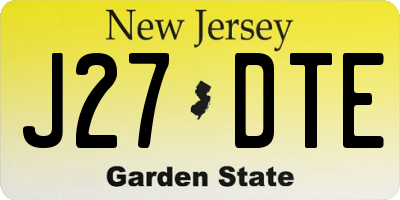 NJ license plate J27DTE