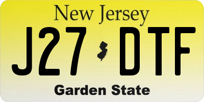 NJ license plate J27DTF