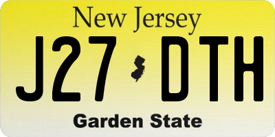 NJ license plate J27DTH