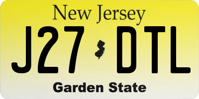 NJ license plate J27DTL