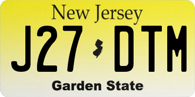 NJ license plate J27DTM