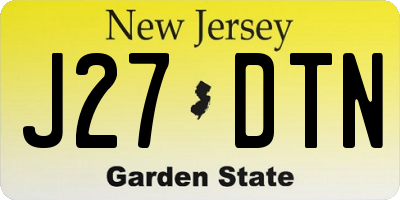 NJ license plate J27DTN