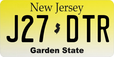 NJ license plate J27DTR