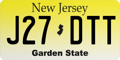 NJ license plate J27DTT
