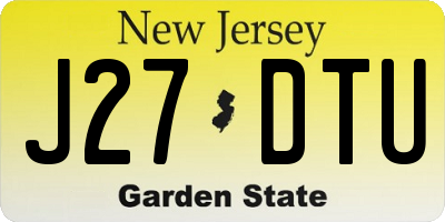 NJ license plate J27DTU