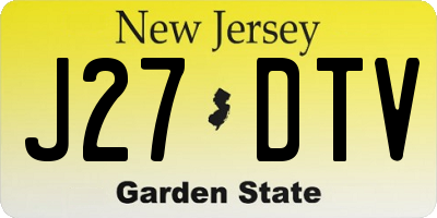 NJ license plate J27DTV