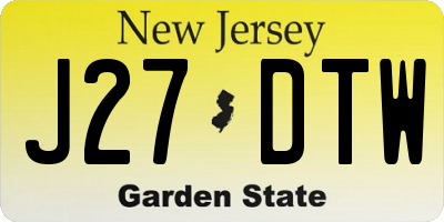 NJ license plate J27DTW