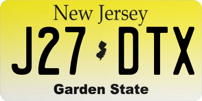 NJ license plate J27DTX