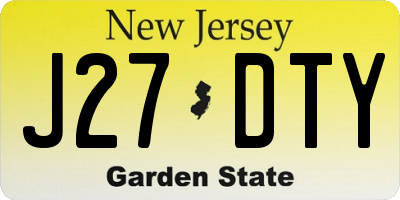 NJ license plate J27DTY