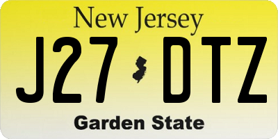 NJ license plate J27DTZ