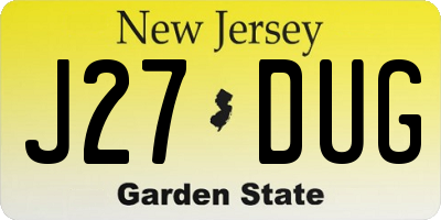 NJ license plate J27DUG