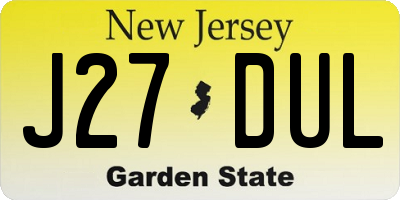 NJ license plate J27DUL