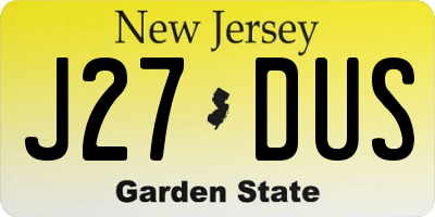 NJ license plate J27DUS