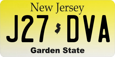 NJ license plate J27DVA