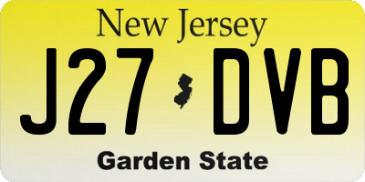 NJ license plate J27DVB