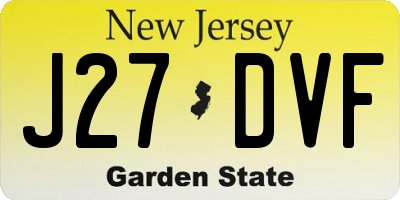 NJ license plate J27DVF