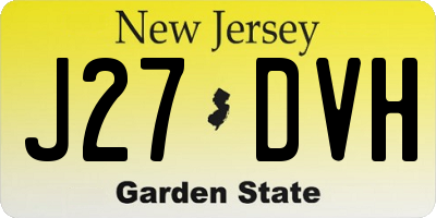 NJ license plate J27DVH