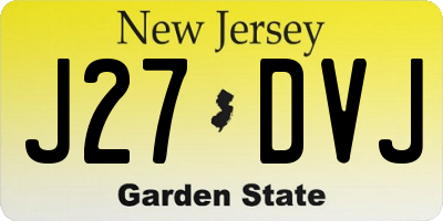 NJ license plate J27DVJ
