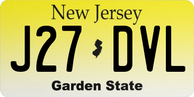 NJ license plate J27DVL