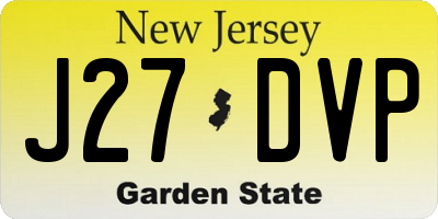 NJ license plate J27DVP