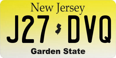 NJ license plate J27DVQ
