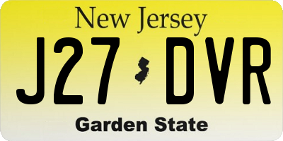 NJ license plate J27DVR