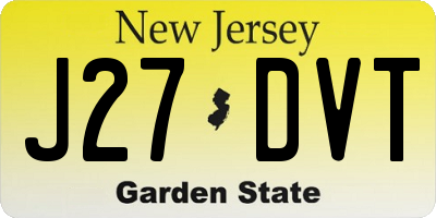 NJ license plate J27DVT