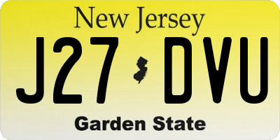 NJ license plate J27DVU