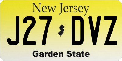 NJ license plate J27DVZ