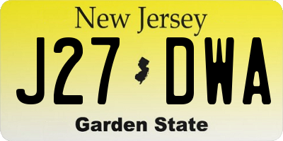NJ license plate J27DWA