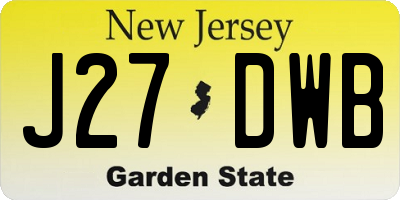 NJ license plate J27DWB