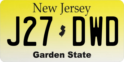 NJ license plate J27DWD