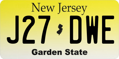 NJ license plate J27DWE