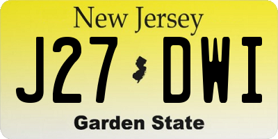 NJ license plate J27DWI