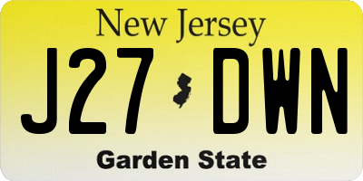 NJ license plate J27DWN