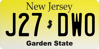 NJ license plate J27DWO