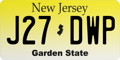 NJ license plate J27DWP