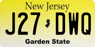NJ license plate J27DWQ
