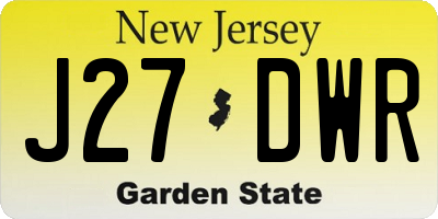 NJ license plate J27DWR