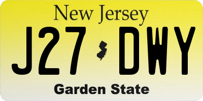 NJ license plate J27DWY