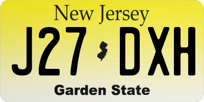 NJ license plate J27DXH