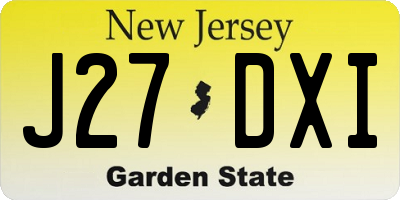 NJ license plate J27DXI