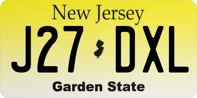NJ license plate J27DXL
